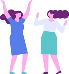 Women talking flat vector illustration