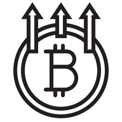 Bitcoin outline style icon