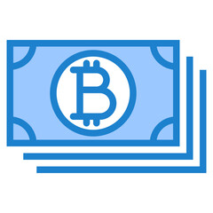 Bitcoin blue style icon