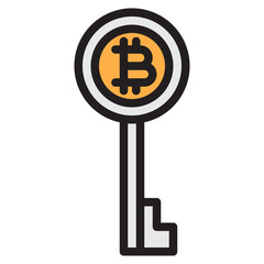 Bitcoin color line style icon