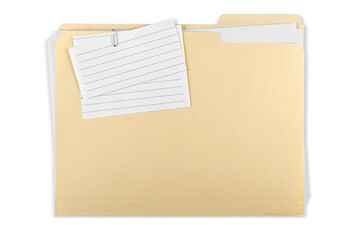 File Folder with Documents and Note