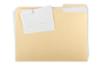 File Folder with Documents and Note