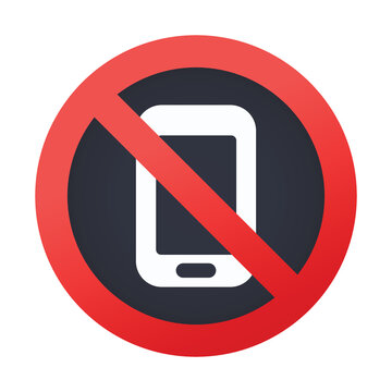 No Mobile Phones vector sign design. Isolated  Customs or Passport Control icon, No Cell Phones, No Phones, No Smartphones symbol