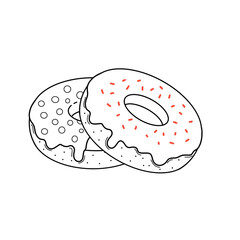 Doodle illustration donut line art