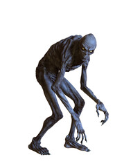 Boogeyman nightmare creature 3D illustration isolated on transparent background.