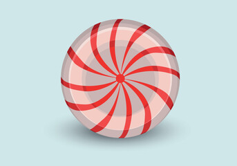 Realistic red glossy candies, lollipop isolated on background. Vector illustration for card, party, design, flyer, poster, banner, web, advertising.