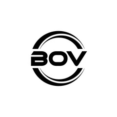 BOV letter logo design with white background in illustrator, vector logo modern alphabet font overlap style. calligraphy designs for logo, Poster, Invitation, etc.