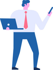 Person with laptop flat vector people