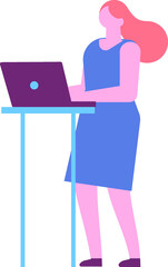 Person with laptop flat vector people