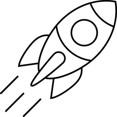 Rocket line icon, vector illustration