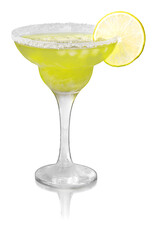 Green Cocktail with Lime Garnish - obrazy, fototapety, plakaty