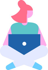 Person with laptop flat vector people