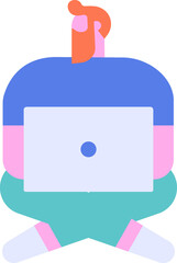 Person with laptop flat vector people