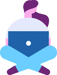Person with laptop flat vector people