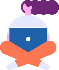 Person with laptop flat vector people