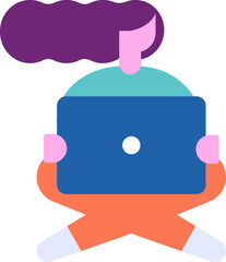 Person with laptop flat vector people