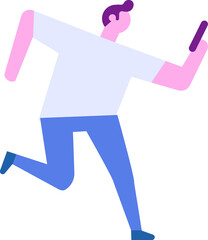 Vector Person  holding phone in hand flat vector illustration