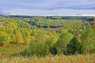 The valley of the Shakva River in autumn colors
