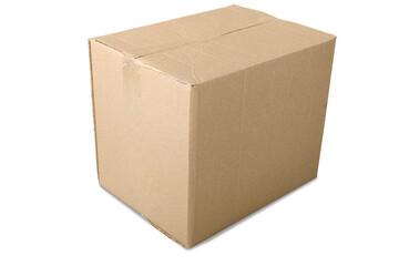 Big brown cardboard box on background
