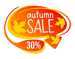 Autumn Sale abstract banner with falling leaves