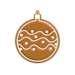 Gingerbread tree ball icon. 3d render of gingerbread tree ball vector icon for web design isolated on white background EPS