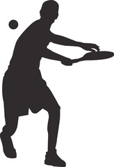 silhouette of people playing tennis