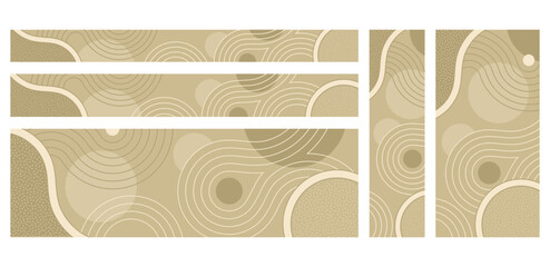 Zen beige backgrounds - banners set