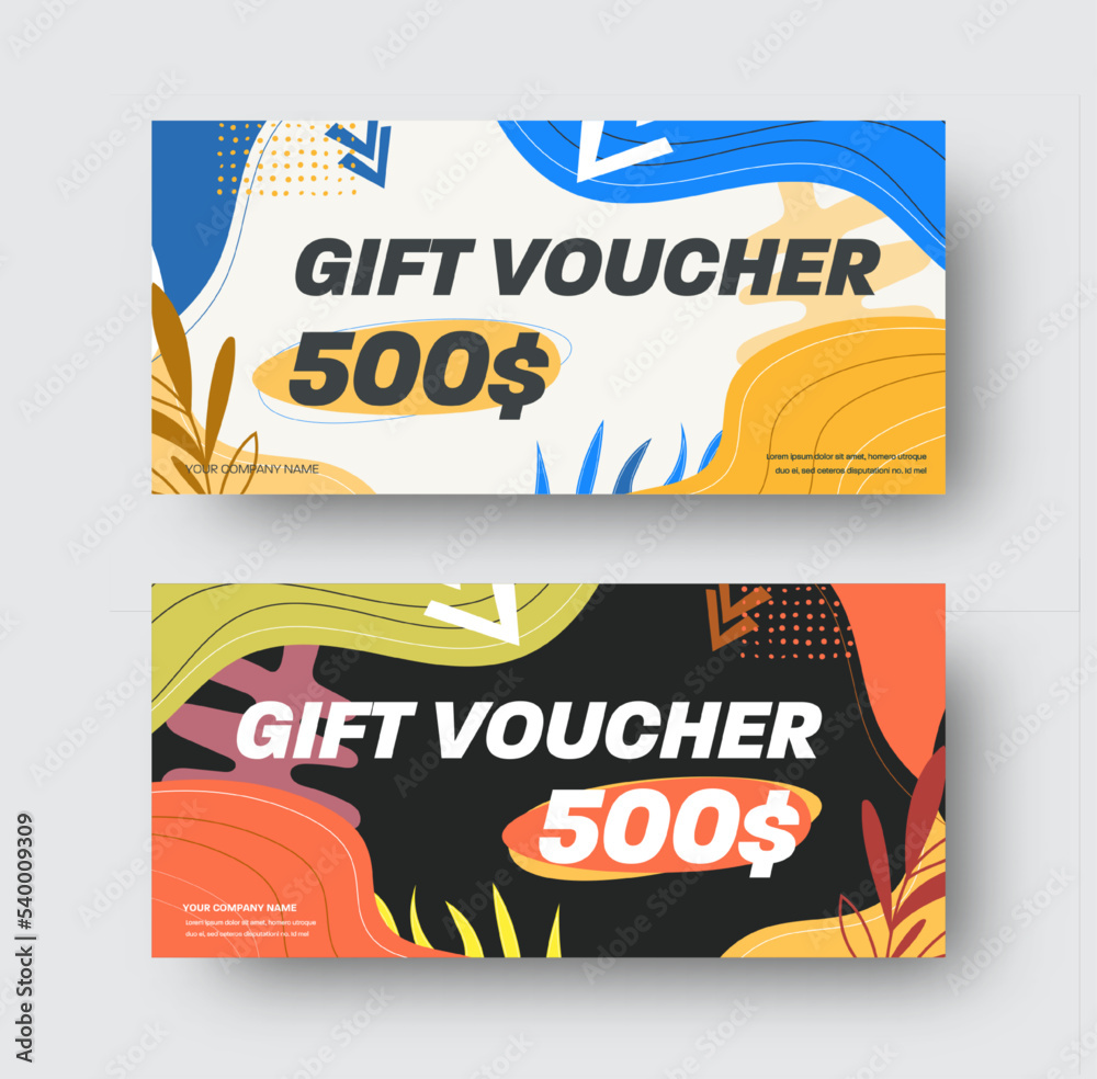 Poster vector gift card template with abstract design.