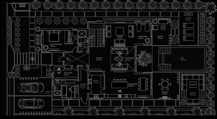 Drawing on a white background. Architectural background, poster, placard