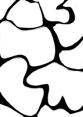 Modern minimalistic illustration of abstract white shapes