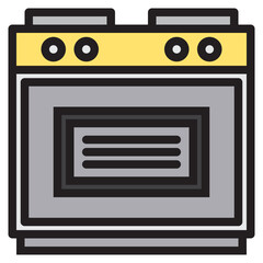 Oven color line style icon