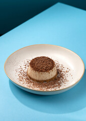 dessert with coconut chips and chocolate