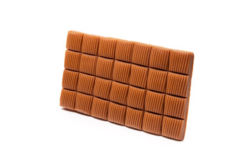 Sweet chocolate toffee dessert bar isolated