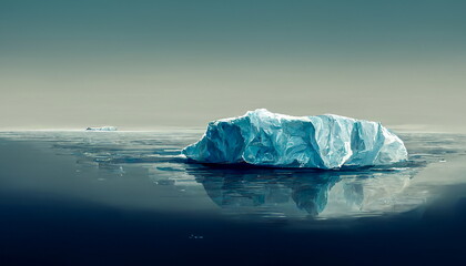 Large iceberg floating in the Southern Ocean