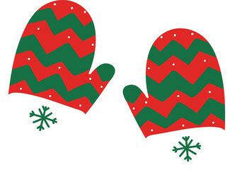 Christmas Cozy Gloves Handdrawn Illustration