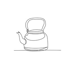 teapot vector illustration drawn in line art style
