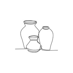 Vase vector illustration drawn in line art style