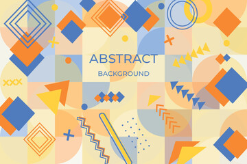 Trendy geometric abstract background. Graphic pattern, texture for poster, postcard, social media cover. Colorful, bright vector illustration.
