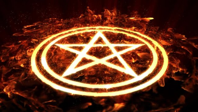 五芒星の魔法陣 カメラB-1 フカン カメラFix／Ritual_Summoning-5_Pentagram_camB-1_High-Angle-shot_camera Fix