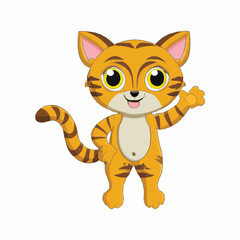 Cartoon funny cat character art illustration