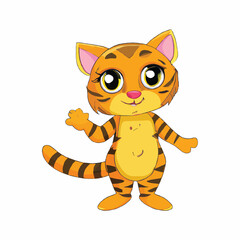 Cartoon funny cat character art illustration
