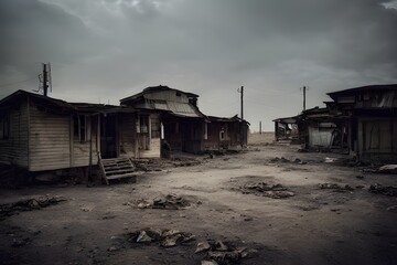 Abandoned town. Dystopia. Urban blight. Zombie apocalypse. Fallout. 