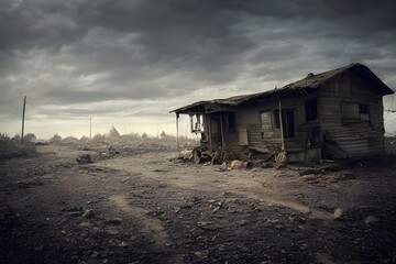 Abandoned town. Dystopia. Urban blight. Zombie apocalypse. Fallout. 