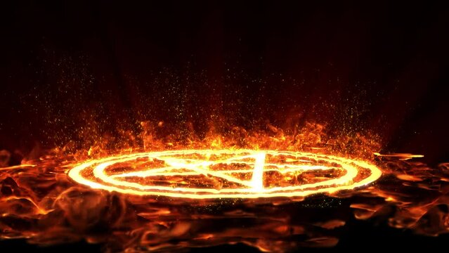 五芒星の魔法陣 カメラA-2 正面 カメラ回り込む／Ritual_Summoning-5_Pentagram_camA-2_Front wrap-around