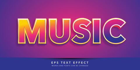 music 3d editable text effect