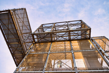 Fototapeta premium Indemann watchtower at opencast lignite mining - Front view