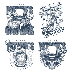 Obraz premium Patrick day set posters monochrome
