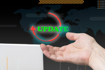 Online software update or upgrade concept.