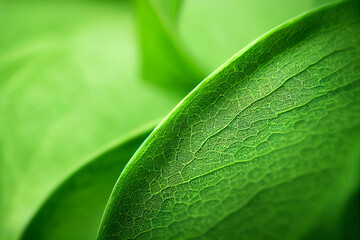 Macro Photography of a freen plant leaf with structure, detail and depth of field