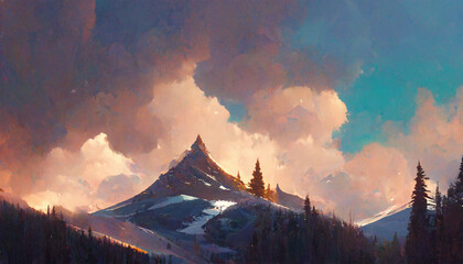 Aspen mountain beautiful paintiing
